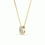 1Cttw Oval Shaped Lab Grown Diamond (F/VS) Bezel Set Solitaire Pendant in 14K Gold