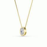 1Cttw Oval Shaped Lab Grown Diamond (F/VS) Bezel Set Solitaire Pendant in 14K Gold