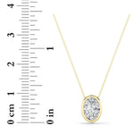 1Cttw Oval Shaped Lab Grown Diamond (F/VS) Bezel Set Solitaire Pendant in 14K Gold