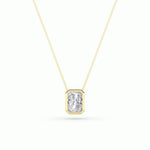 1Cttw Radiant Shaped Lab Grown Diamond (F/VS) Bezel Set Solitaire Pendant in 14K Gold