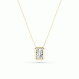 1Cttw Radiant Shaped Lab Grown Diamond (F/VS) Bezel Set Solitaire Pendant in 14K Gold