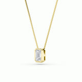 1Cttw Radiant Shaped Lab Grown Diamond (F/VS) Bezel Set Solitaire Pendant in 14K Gold