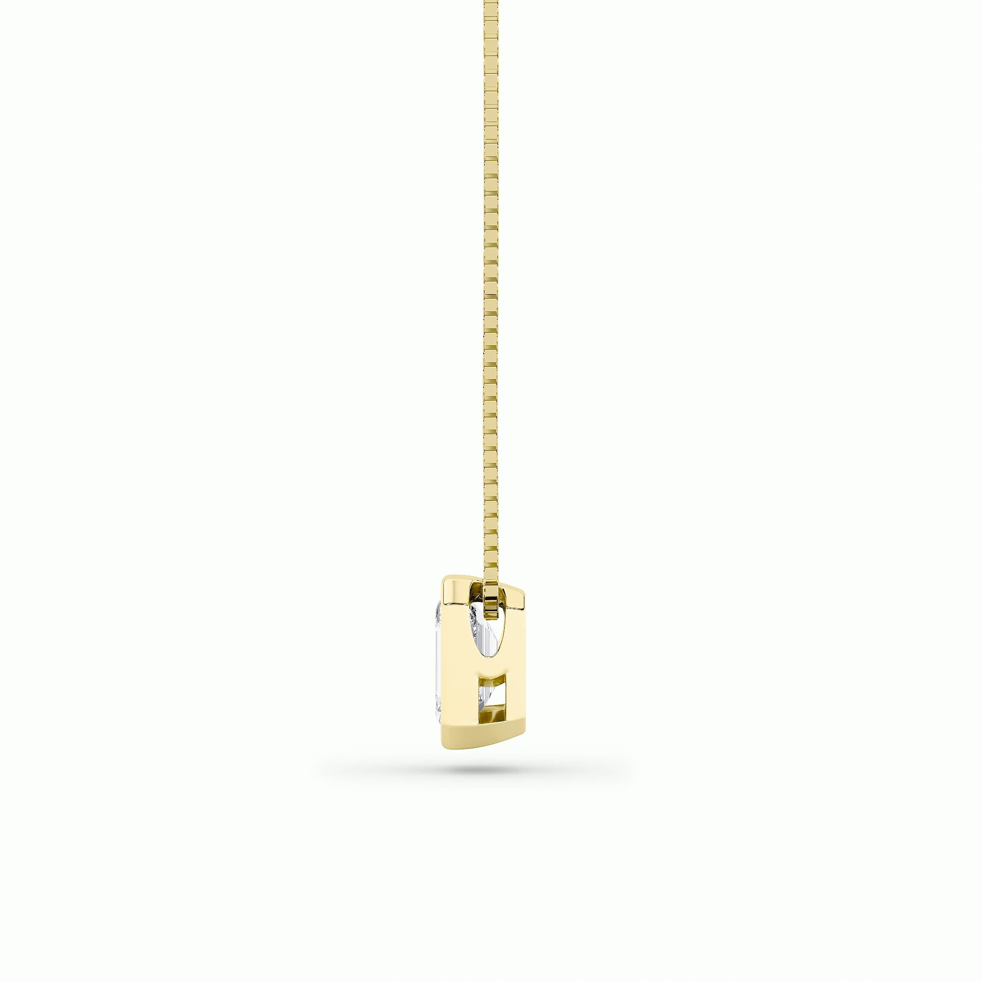 1Cttw Radiant Shaped Lab Grown Diamond (F/VS) Bezel Set Solitaire Pendant in 14K Gold