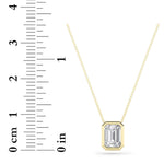 1Cttw Radiant Shaped Lab Grown Diamond (F/VS) Bezel Set Solitaire Pendant in 14K Gold