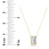 1Cttw Radiant Shaped Lab Grown Diamond (F/VS) Bezel Set Solitaire Pendant in 14K Gold