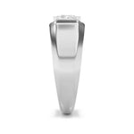 3Cttw Emerald Shaped Lab Grown Diamond (F/VS) Mens Ring in 14K Gold