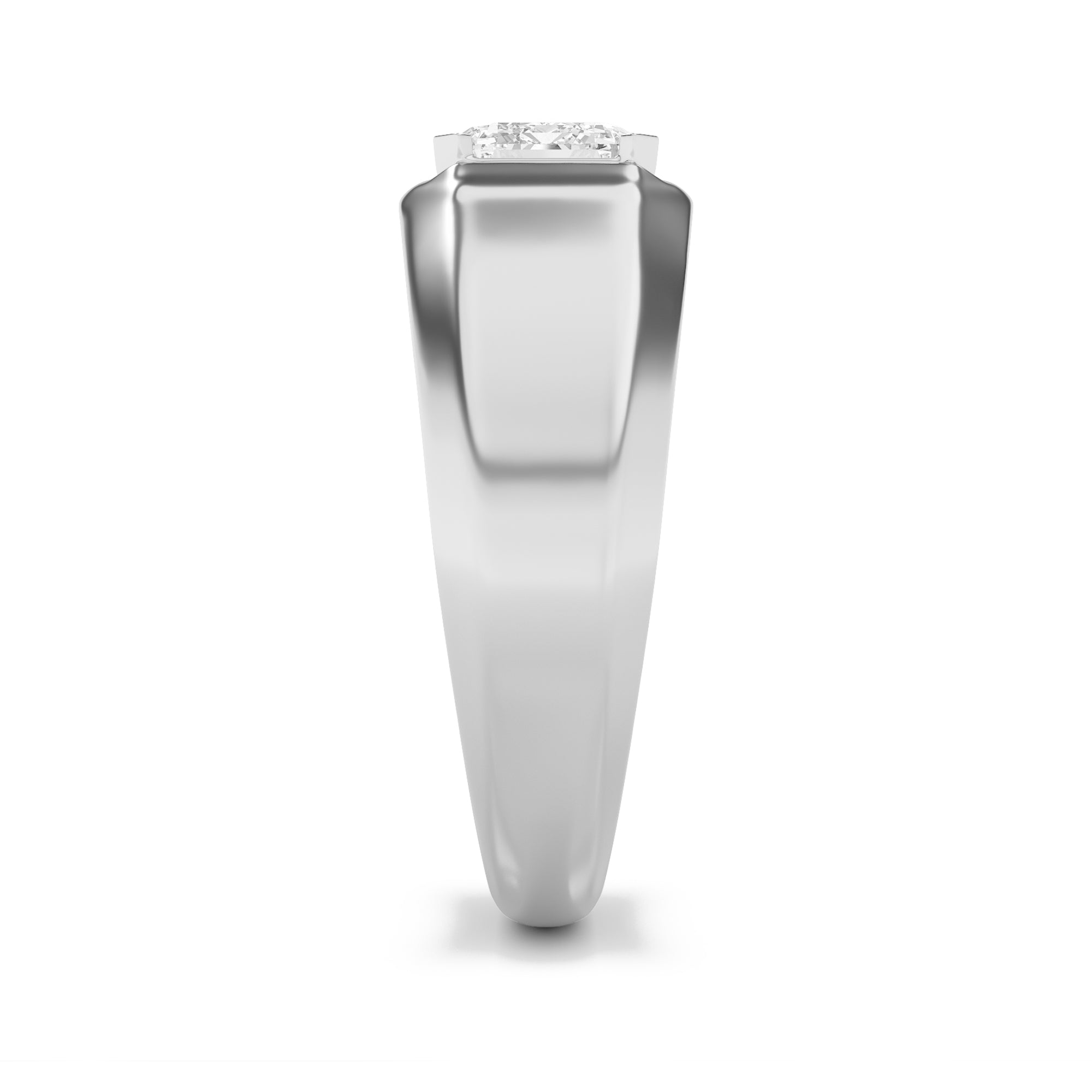 3Cttw Emerald Shaped Lab Grown Diamond (F/VS) Mens Ring in 14K Gold