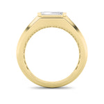 3Cttw Emerald Shaped Lab Grown Diamond (F/VS) Mens Ring in 14K Gold