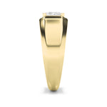 3Cttw Emerald Shaped Lab Grown Diamond (F/VS) Mens Ring in 14K Gold