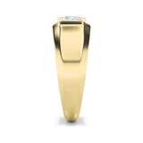 3Cttw Emerald Shaped Lab Grown Diamond (F/VS) Mens Ring in 14K Gold