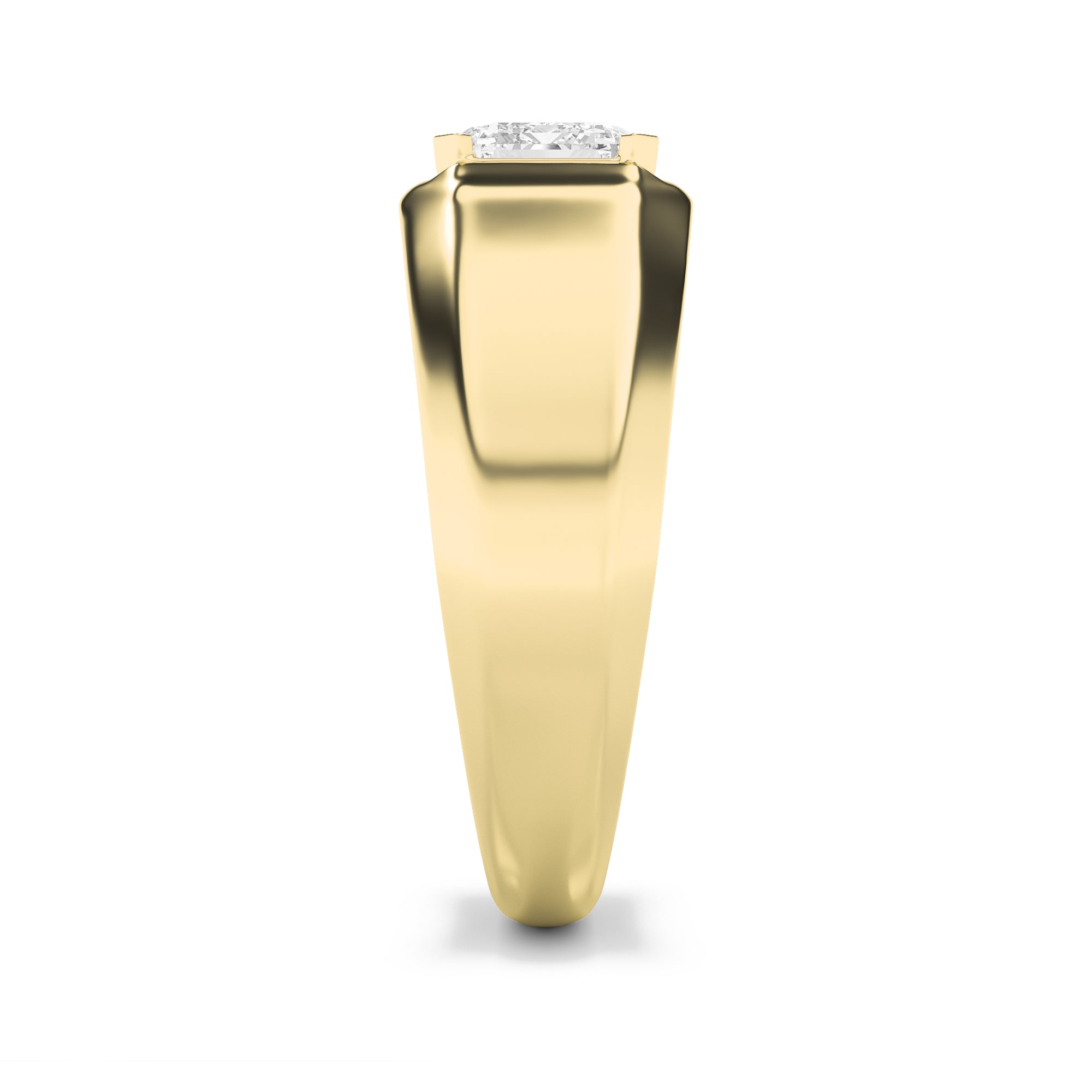 3Cttw Emerald Shaped Lab Grown Diamond (F/VS) Mens Ring in 14K Gold
