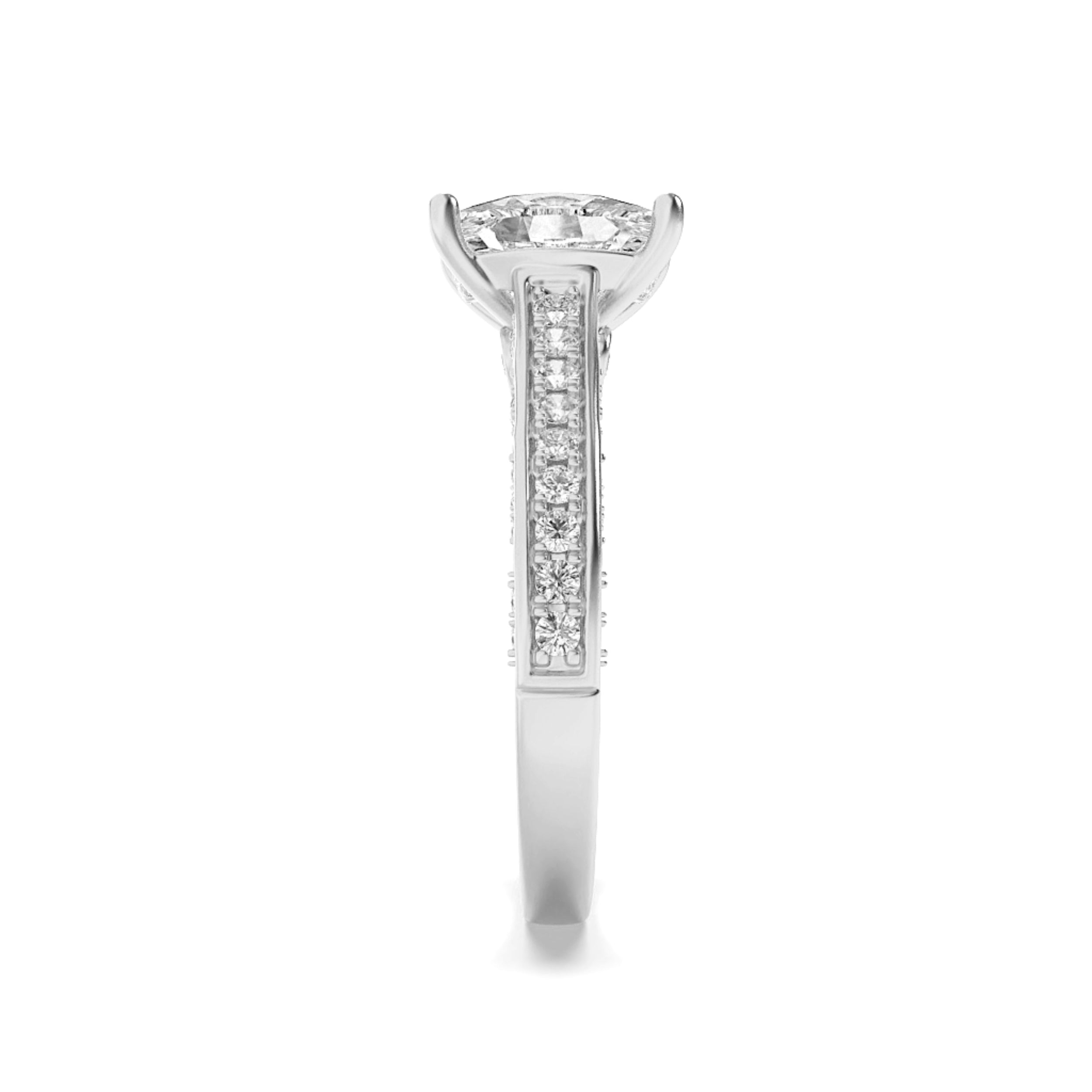 2.5Cttw Elongated Cushion Shaped Lab Grown Diamond (F/VS) Accented Engagement Ring in 14K Gold