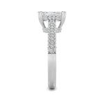 3Cttw Emerald Shaped Lab Grown Diamond (F/VS) Triple Row Accented Engagement Ring in 14K Gold