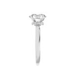 1Cttw Oval Shaped Lab Grown Diamond (F/VS) Hidden Halo Plain Shank Engagement Ring in 14K Gold