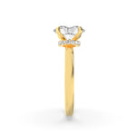 1Cttw Oval Shaped Lab Grown Diamond (F/VS) Hidden Halo Plain Shank Engagement Ring in 14K Gold