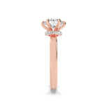 2Cttw Round Shaped Lab Grown Diamond (F/VS) Hidden Halo Plain Shank Engagement Ring in 14K Gold