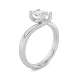 1Cttw Elongated Cushion Shaped Lab Grown Diamond (F/VS) Bypass Shank Engagement Ring in 14K Gold