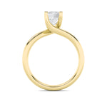 1Cttw Emerald Shaped Lab Grown Diamond (F/VS) Bypass Shank Engagement Ring in 14K Gold