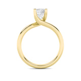 1Cttw Emerald Shaped Lab Grown Diamond (F/VS) Bypass Shank Engagement Ring in 14K Gold