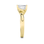 1Cttw Emerald Shaped Lab Grown Diamond (F/VS) Bypass Shank Engagement Ring in 14K Gold