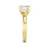 1Cttw Emerald Shaped Lab Grown Diamond (F/VS) Bypass Shank Engagement Ring in 14K Gold