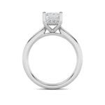 2Cttw Emerald Shaped Lab Grown Diamond (F/VS) Hidden Halo Cathedral Shank Engagement Ring in 14K Gold