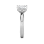 2Cttw Emerald Shaped Lab Grown Diamond (F/VS) Hidden Halo Cathedral Shank Engagement Ring in 14K Gold