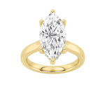 1Cttw Marquise Shaped Lab Grown Diamond (F/VS) Hidden Halo Cathedral Shank Engagement Ring in 14K Gold