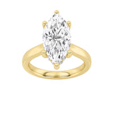 1Cttw Marquise Shaped Lab Grown Diamond (F/VS) Hidden Halo Cathedral Shank Engagement Ring in 14K Gold