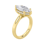 1Cttw Marquise Shaped Lab Grown Diamond (F/VS) Hidden Halo Cathedral Shank Engagement Ring in 14K Gold
