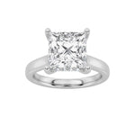 1Cttw Princess Shaped Lab Grown Diamond (F/VS) Hidden Halo Cathedral Shank Engagement Ring in 14K Gold