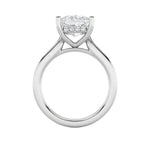1Cttw Princess Shaped Lab Grown Diamond (F/VS) Hidden Halo Cathedral Shank Engagement Ring in 14K Gold