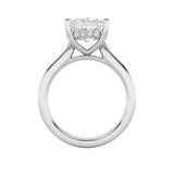 1Cttw Princess Shaped Lab Grown Diamond (F/VS) Hidden Halo Cathedral Shank Engagement Ring in 14K Gold