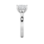 1Cttw Princess Shaped Lab Grown Diamond (F/VS) Hidden Halo Cathedral Shank Engagement Ring in 14K Gold