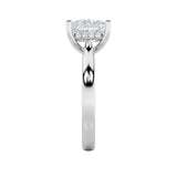 1Cttw Princess Shaped Lab Grown Diamond (F/VS) Hidden Halo Cathedral Shank Engagement Ring in 14K Gold
