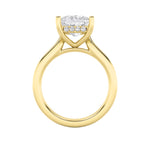 1Cttw Princess Shaped Lab Grown Diamond (F/VS) Hidden Halo Cathedral Shank Engagement Ring in 14K Gold