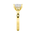 1Cttw Princess Shaped Lab Grown Diamond (F/VS) Hidden Halo Cathedral Shank Engagement Ring in 14K Gold