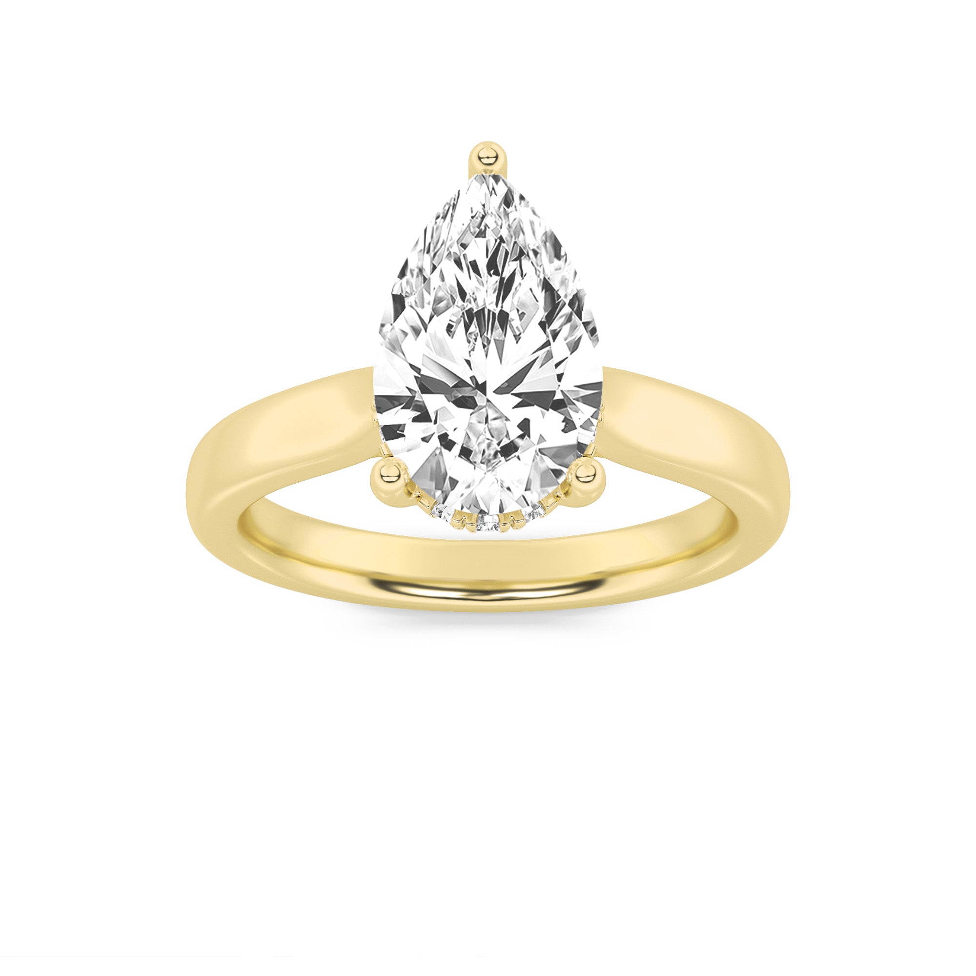 1Cttw Pear Shaped Lab Grown Diamond (F/VS)  Ring in 14K Gold