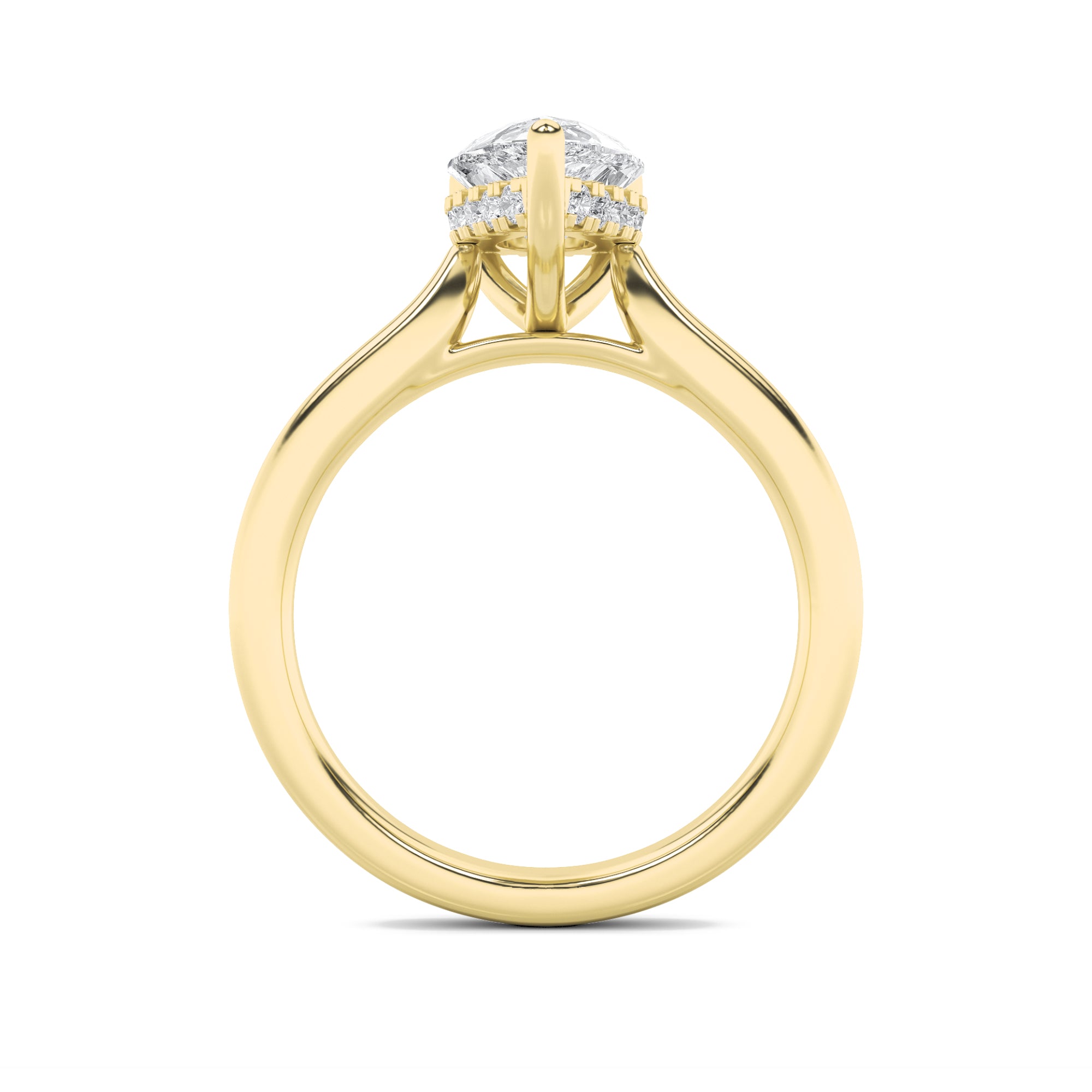1Cttw Pear Shaped Lab Grown Diamond (F/VS)  Ring in 14K Gold