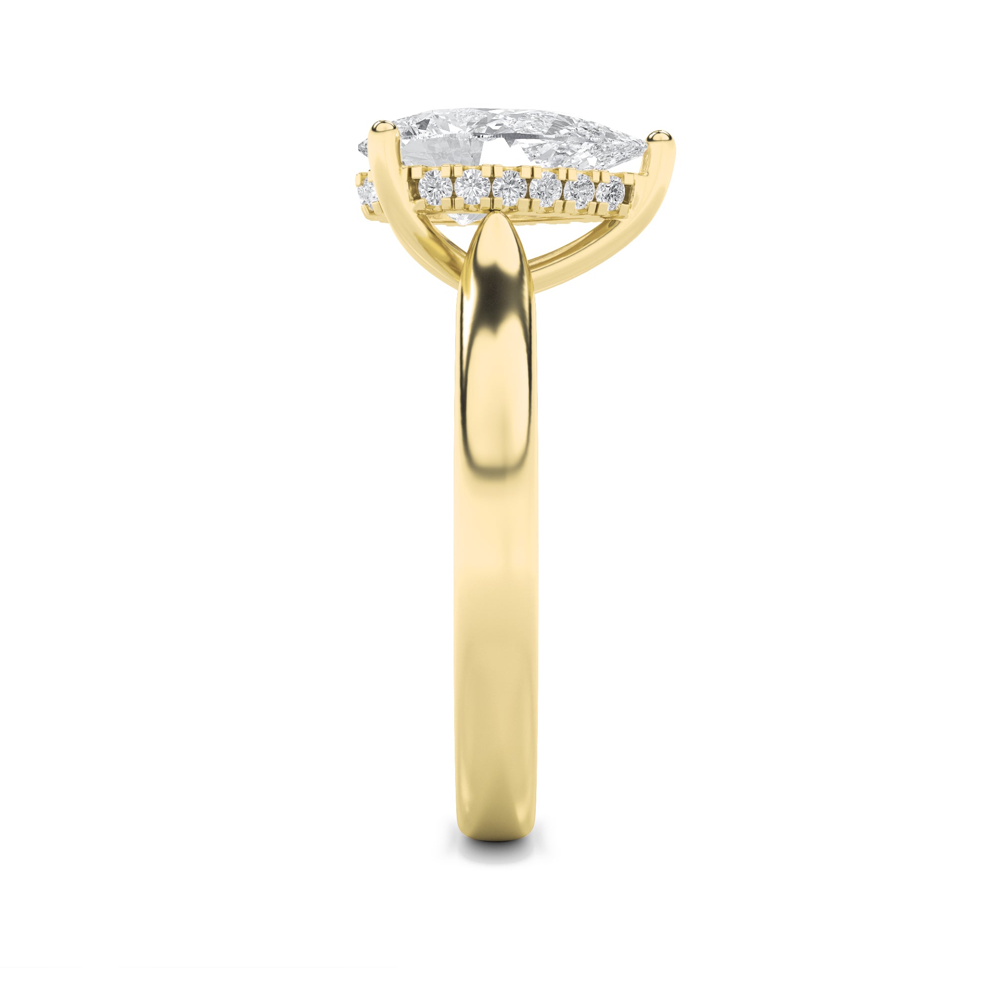 1Cttw Pear Shaped Lab Grown Diamond (F/VS)  Ring in 14K Gold