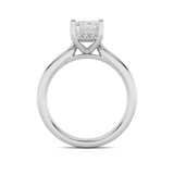 2Cttw Radiant Shaped Lab Grown Diamond (F/VS) Hidden Halo Cathedral Shank Engagement Ring in 14K Gold