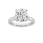 1.5Cttw Round Shaped Lab Grown Diamond (F/VS) Hidden Halo Cathedral Shank Engagement Ring in 14K Gold