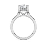 1.5Cttw Round Shaped Lab Grown Diamond (F/VS) Hidden Halo Cathedral Shank Engagement Ring in 14K Gold