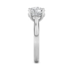 1.5Cttw Round Shaped Lab Grown Diamond (F/VS) Hidden Halo Cathedral Shank Engagement Ring in 14K Gold
