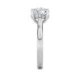 1.5Cttw Round Shaped Lab Grown Diamond (F/VS) Hidden Halo Cathedral Shank Engagement Ring in 14K Gold