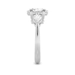 3Cttw Oval Shaped Lab Grown Diamond (F/VS) Three Stone Hidden Halo Ring in 14K Gold