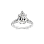 2Cttw Pear Shaped Lab Grown Diamond (F/VS) Split Shank Trellis Engagement Ring in 14K Gold