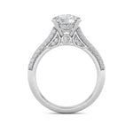 2.5Cttw Round Shaped Lab Grown Diamond (F/VS) Hidden Halo Accented Engagement Ring in 14K Gold