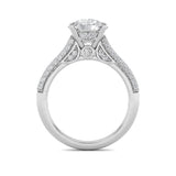 2.5Cttw Round Shaped Lab Grown Diamond (F/VS) Hidden Halo Accented Engagement Ring in 14K Gold