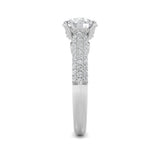 2.5Cttw Round Shaped Lab Grown Diamond (F/VS) Hidden Halo Accented Engagement Ring in 14K Gold